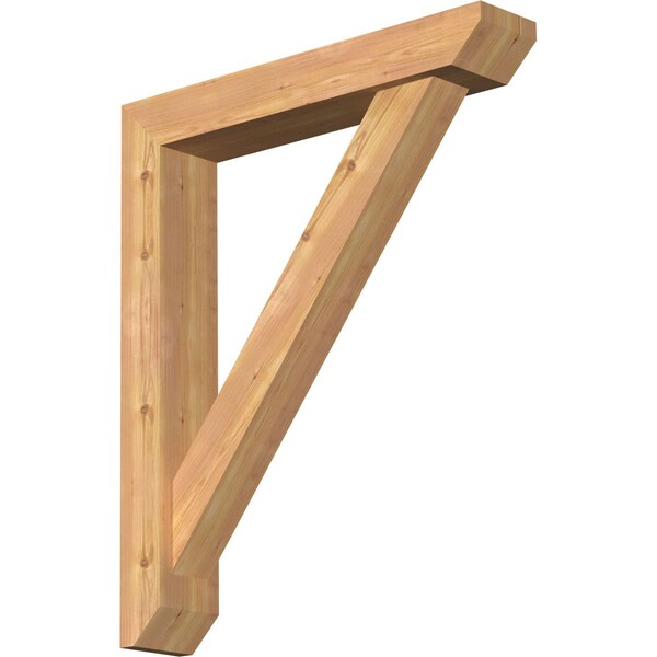 Ekena Millwork Traditional Slat Smooth Bracket w/ Offset Brace, Western Red Cedar, 5 1/2"W x 30"D x 36"H BKT0604X30X36TRA06SWR - main